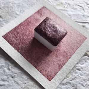 Raspberry Velvet ~ handmade watercolor paint ~ Muted Mauve Pink Handmade Shimmer Metallic Vegan Watercolor Paint - Handmade Watercolors