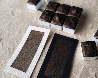 Mörk kakao ~ Handgjord skimrande akvarellfärg