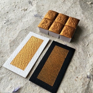 Honinggoud - handgemaakte aquarelverf ~ Goudverf - Handgemaakte aquarelverf goud glans ~ Veganistische ambachtelijke metallic aquarelverf