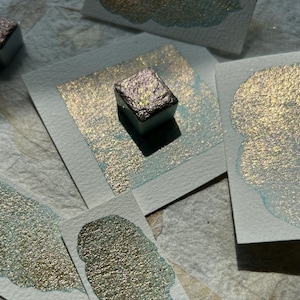 Sparkling Jasmine ~ Handmade shimmer watercolor paint ~ Metallic Handmade Shimmer Watercolor Paint