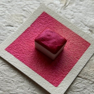 Coral Red ~ Handmade shimmer paint ~ Red Metallic Watercolor Paint - Handmade vegan shimmer watercolors - handmade paint - Gift for artist