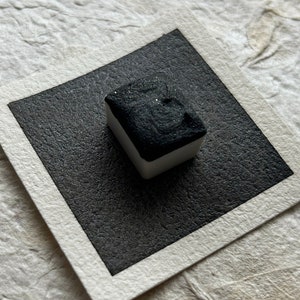 Midnight Black ~ Handmade Watercolor Paint ~ Handmade Metallic Watercolor Paint - Handmade vegan watercolors - Black Watercolor Paint