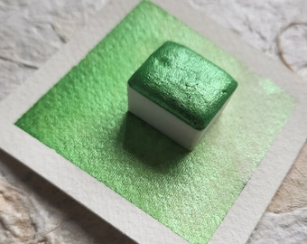 Lime Green ~  Handmade Shimmer Watercolor Paint