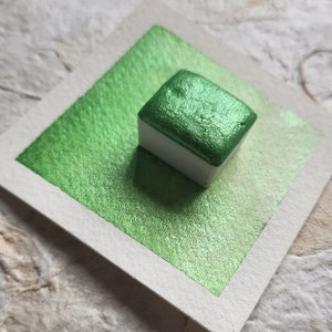 Lime Green ~  Handmade Shimmer Watercolor Paint