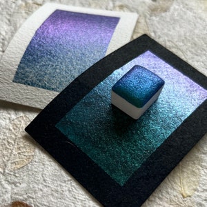 Handmade Chameleon Watercolor Paint ~ "Sea Sparkle" ~ Chameleon shimmer ~ Colorshifting Handmade Watercolor vegan shimmer watercolor paint