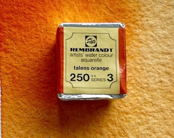 Vintage "Talens Orange" Rembrandt Watercolor paint from 1970's-1980's Royal Talens