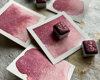 Sparkling Hibiscus ~ Shimmer handmade watercolor paint