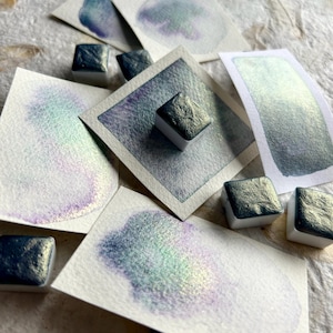 Pegasus ~ Handmade watercolor paint -  Colour Separating watercolor paint ~ Metallic Handmade Shimmer Watercolor Paint