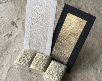 Moonlight Gold ~ Pintura de acuarela brillante hecha a mano