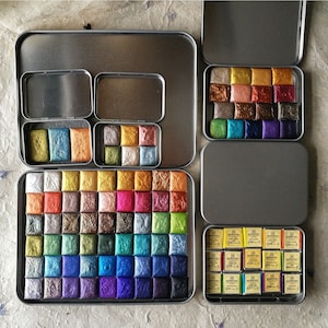 Silver Hinged Metal Tin Box (Empty) ~ Travel Watercolor Palette ~Watercolor Tin Box ~Storage for watercolor pans ~ Small Gift Box