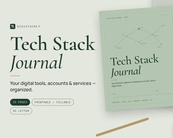 Tech Stack Journal | Editorial Digital & Printable Tech Organizer