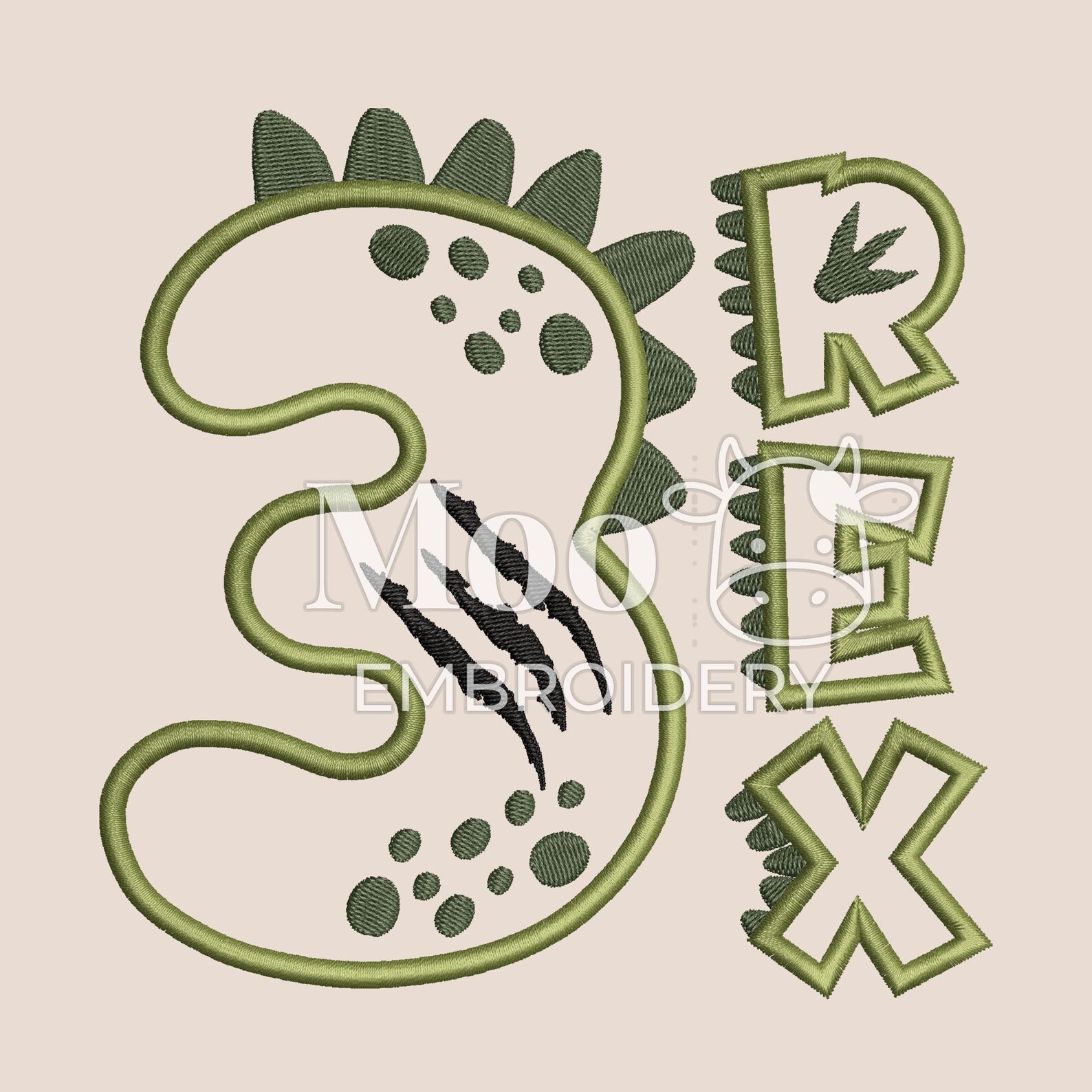 Three Rex Pattern 3 Rex Dinosaur Embroidery Applique Design, T-rex Birthday 4 Sizes ...