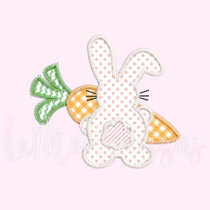 Easter Bunny Zigzag Stitch Embroidery Design Applique 4x4 5x7 6x10