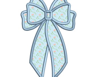 Bow Embroidery Applique Design: Satin Stitch Applique (Digital Download)