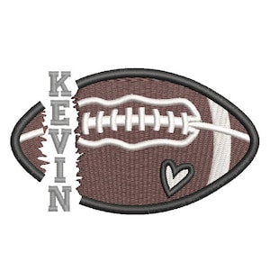 Split Football Embroidery Design 5 Sizes, Filled Machine Embroidery Design, Football with Heart Embroidery Design, Split Football with Heart