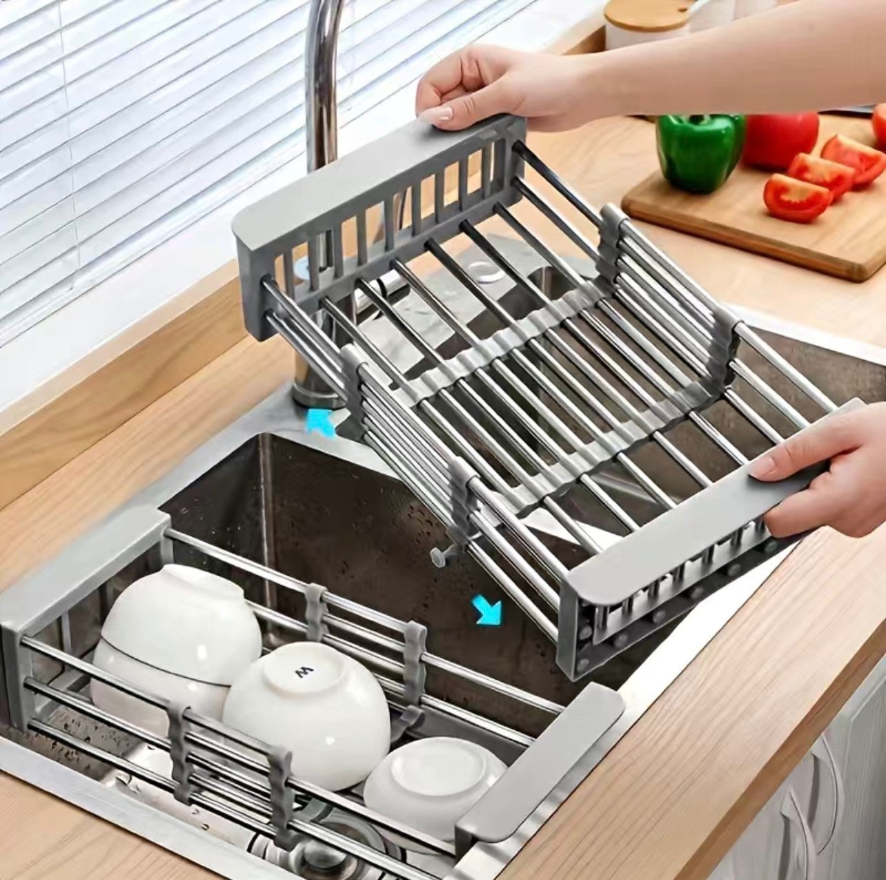 Madala Dish Rack for Kitchen Counter, 2 Tier Dish Rack and Dish Drainer for  Kitchen Organizer, Detachable Dish Drying Rack Dish Dryer with Cup Rack