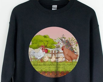 Funny Chicken Sweatshirt: Farm Animal Lover Gift
