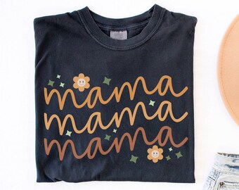 Chemise maman rétro, chemise maman couleurs confort, chemise fête des mères, chemise maman florale, chemise maman vintage, cadeau pour maman, cadeau fête des mères