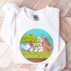 Chicken Lovers Sweatshirt, Women&#39;s Chicken Shirt, Chicken Sweater For Women, Chicken Sweatshirt, Farm Animal Sweatshirt, Mothers Day Gift