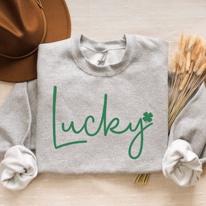 St Patricks Day Sweatshirt, Lucky Crewneck, Irish Shirt, Happy Shamrock Shirt, Clover Sweater, St Pattys Day Sweatshirt, Saint Patrick's Day