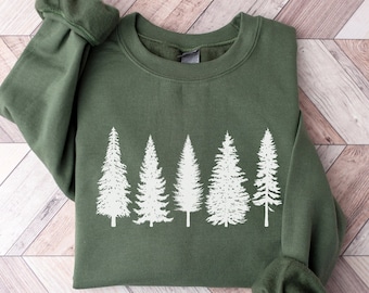 Pine Tree Camping Sweatshirt: Nature Lover Crewneck
