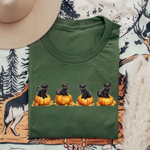 Halloween Sweatshirt, Cat Sweatshirt, Pumpkin Shirt, Halloween Sweater, Halloween Cat Shirt, Cat Lover Shirt, Black Cat Shirt, Fall Crewneck