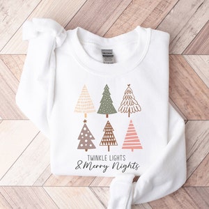 Pink Tree Christmas Sweater, Christmas Sweater, Christmas Crewneck, Christmas Tree Sweatshirt, Holiday Sweaters for Women, Winter Sweatshirt