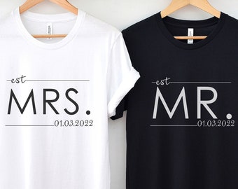 Mr and Mrs Shirt, Mr and Mrs, Just Married Shirt, Honeymoon Shirt, Wedding Shirt, Wife And Hubs Shirts, Just Married Shirts, Couples Shirts