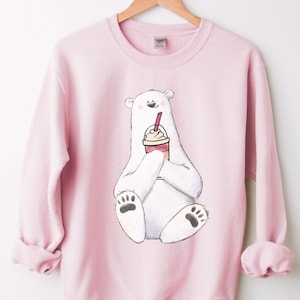 Valentine Coffee Sweatshirt, Womens Cute Valentine Shirt, Cozy Love Sweatshirt, Women Valentine Sweater, Funny Valentine Gift, Polar Bears