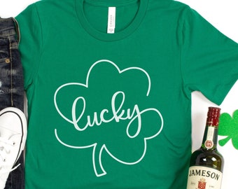 Camisa de la suerte, camisas del día de San Patty para hombres y mujeres, camisa de la suerte de San Patty, camisa de las mujeres de la suerte de San Patty, camisa Shamrock, camisa irlandesa