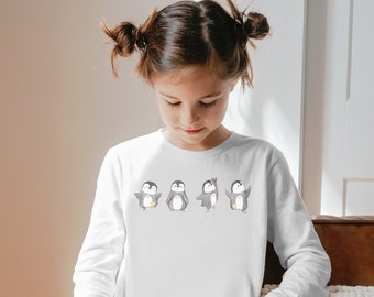 Penguin Shirt For Kids, Penguin Sweatshirt, Animal Lover Sweatshirt, Mommy and Me Matching Shirts, Cute Unisex Kids Long Sleeve Tee, Kid Tee