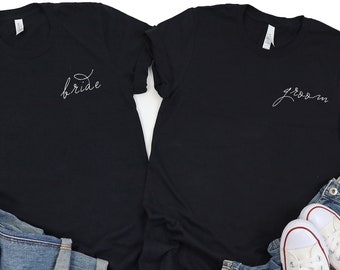 Bride and Groom Shirt, Wedding Shirt, Honeymoon Shirt, Couples Shirt, Just Married Shirt, Matching Shirt, Mr and Mrs Shirt, Newly Married