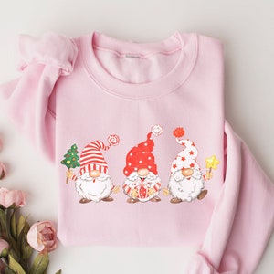 Christmas Gnomes Sweatshirt, Gnome Sweater, Christmas Crewneck, Holiday Sweater, Christmas Pajamas, Candy Cane, Christmas Tree, Hot Cocoa