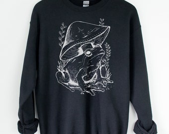 Mushroom Shirt, Alt Clothing, Magic Mushroom, Cottagecore Clothing, Toad Crewneck Aesthetic Clothing Goblincore Fairy Core Frog Sweatshirt