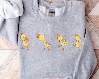 Duck Sweater, Easter Peeps Sweatshirt, Easter Sweater, Duck Ducklings Sweater, womens spring fashion, spring easter sweatshirt, animal tee