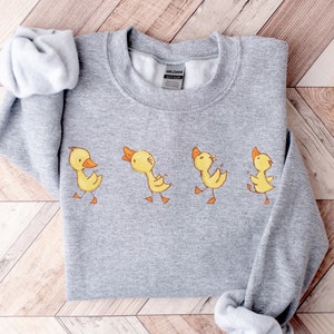 Duck Sweater, Easter Peeps Sweatshirt, Easter Sweater, Duck Ducklings Sweater, womens spring fashion, spring easter sweatshirt, animal tee