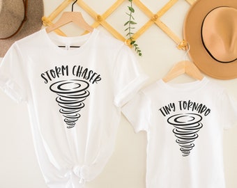 Matching Mama and Mini Family Shirts, Storm Chaser, Tiny Tornado, Mama Matching Outfit, Mothers Day Gift, Mom and daughter shirts set
