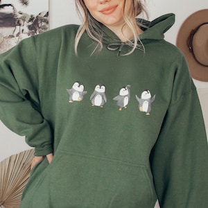 Christmas Sweatshirts for Women, Christmas Hoodie, Ugly Christmas Sweater, Vintage Christmas Shirt, Penguin Sweatshirt, Animal Lover Gift