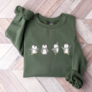 Christmas Sweatshirt for Women, Christmas Sweater, Penguin Sweatshirt, Christmas Shirt, Christmas Crewneck, Penguin Gift, Animal Lover