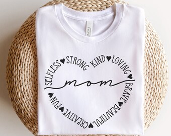 Mama Heart Shirt, Mom Love shirt, Mom Sayings Shirt, Mom positive affirmations, mom life shirt, mothers day gift to wife, mothers day shirt