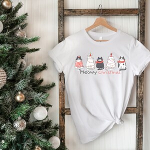Meowy Christmas Christmas T-shirt, Funny Cats Shirt, Cat Mom, Kitty Gift Shirt, Cat Mama T Shirt, Christmas Gift For Mom, Christmas Tshirt