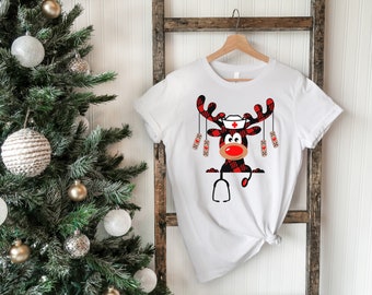 Christmas Nurse Shirt, Christmas Nursing School Shirt, Santa Gift For Nurses, Stethoscope Nurse Tee, Nurse Graduation Gift, RN Nurse Tee