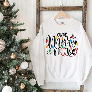 Sudadera de enfermera de Navidad, camisa de la escuela de enfermería de Navidad, regalo de Papá Noel para enfermeras, camiseta de enfermera estetoscopio, regalo de graduación de enfermera, regalo de RN