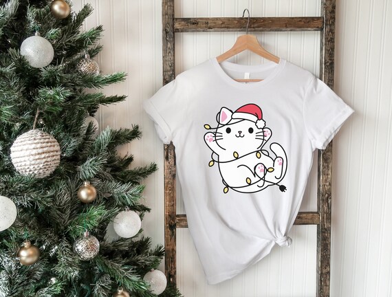 Santa Cat Christmas Lights Cat Lover Gift Cat Christmas Gift T-Shirt Santa Cat Christmas Lights Cat Lover Gift Cat Christmas Gift T-Shirt
