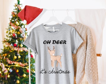 Camisa de Natal de rena, camisa de Natal unissex, camisa de Natal da família Rudolph combinando, camisa de Natal, roupa feminina de Natal, presente de Natal