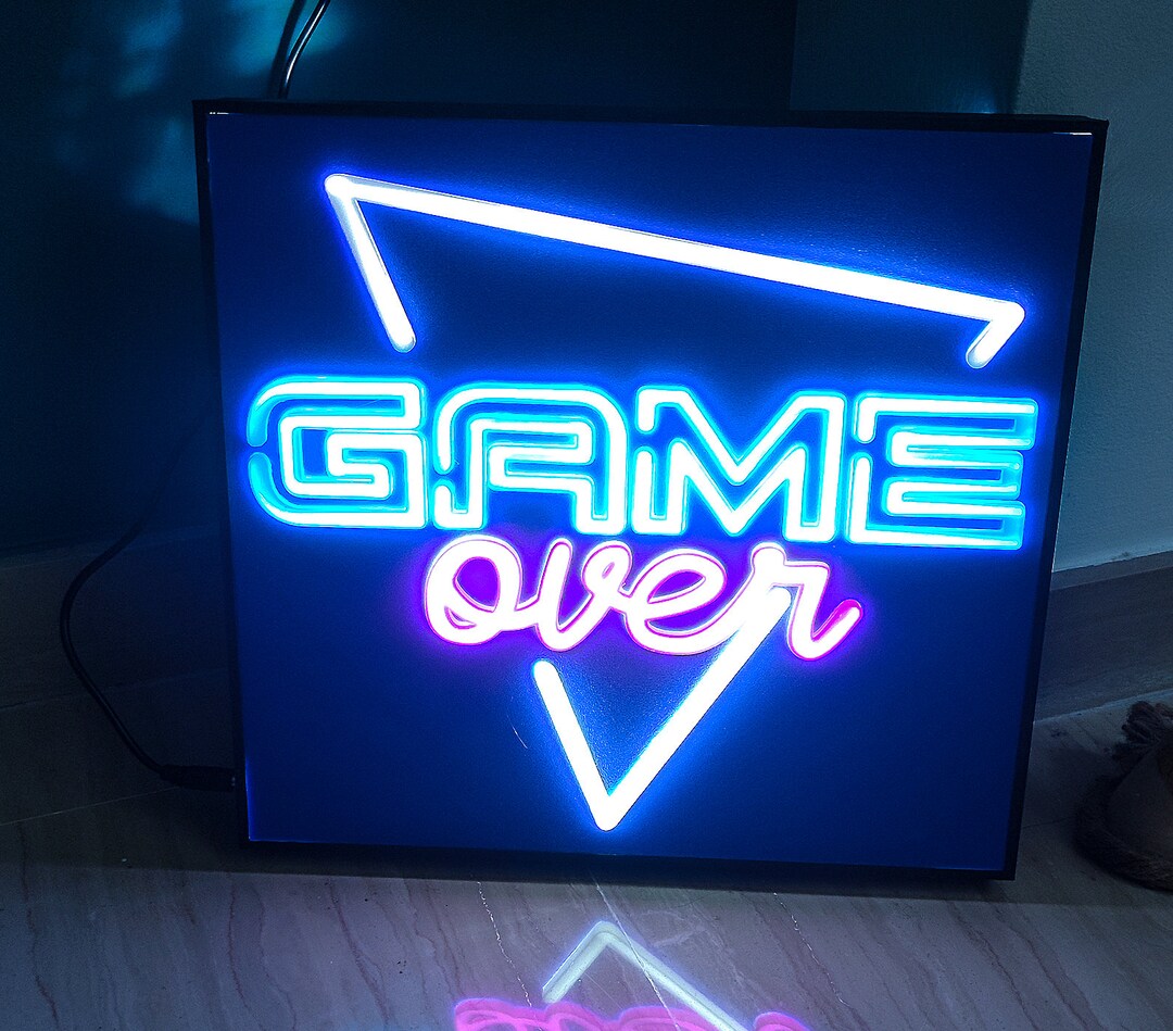 Game Over Light Sign Etsy