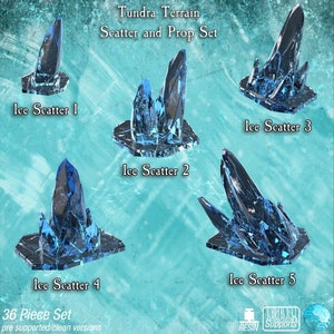 Ice Scatter Terrain | RPG Terrain | 10-75mm Terrain