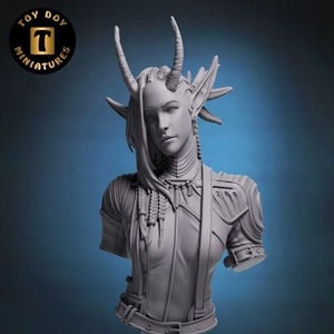 Mouna Tiefling 75mm Bust by ToyDoy