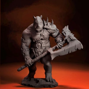 Raino, the Rhinoceros Warrior miniature