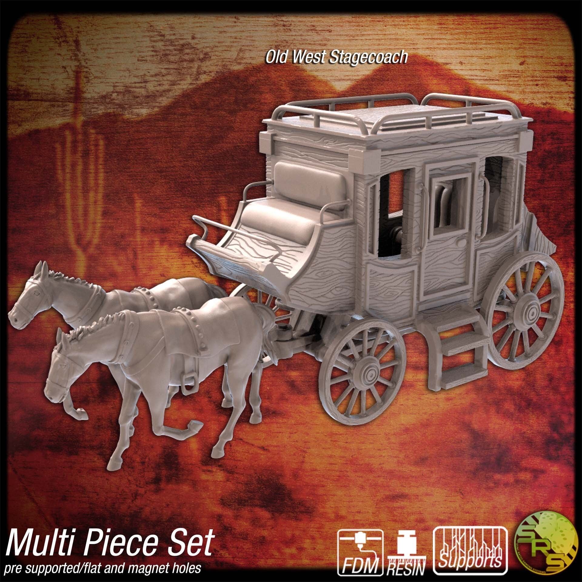 Old West Stagecoach | 15-54mm Miniature - Etsy